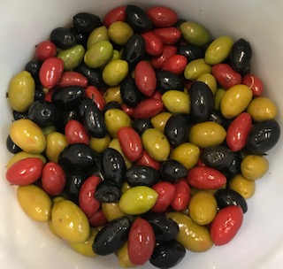 Italian Mix Cerignola Olives (Green,Black,Red)